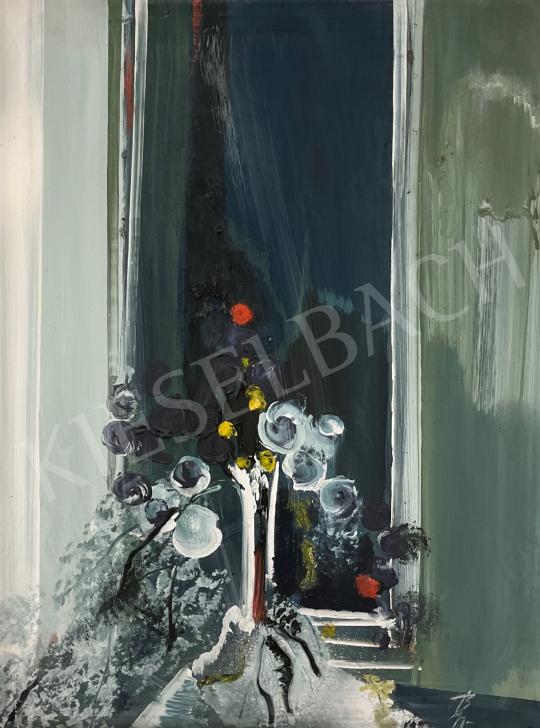 For sale  Benedek, György - Flower still life in front of window 1967 's painting