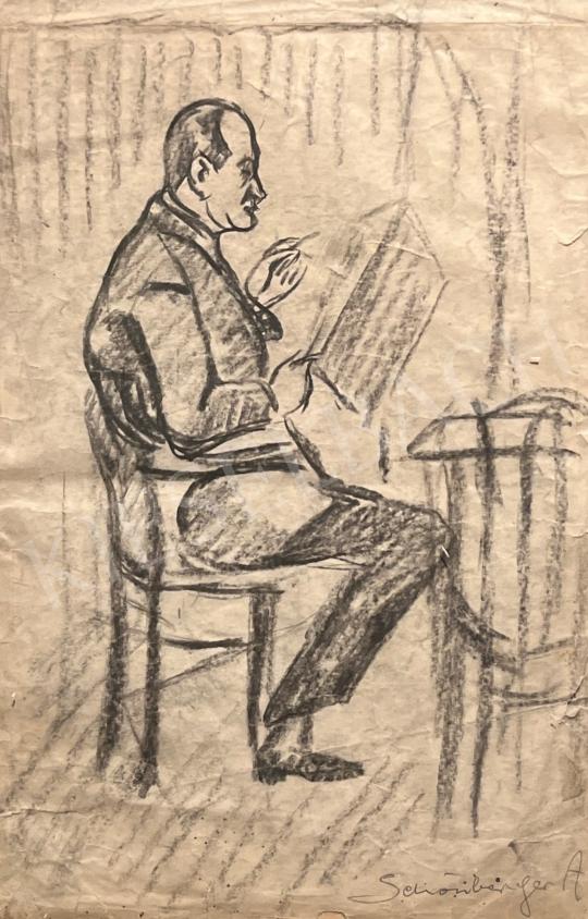 Eladó  Schönberger Armand - Kávéházban (Újságot olvasó)  festménye