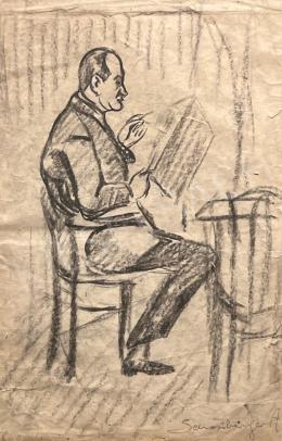  Schönberger, Armand -  In a coffee house (newspaper reader) 