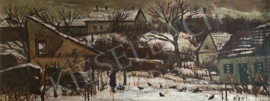 Eladó  Arató István - Tél vége a faluban  festménye