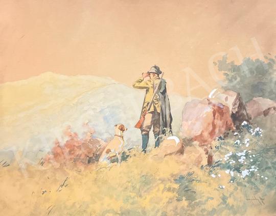 Eladó Neogrády Antal - Vadász a hegyekben (A hű társ) festménye