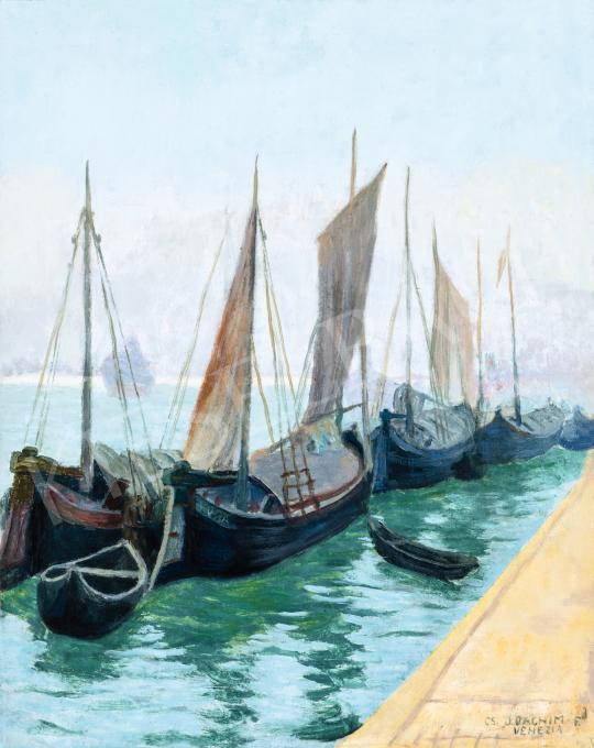 Eladó  Csejtei Joachim Ferenc - Velencei kikötő (Vitorlások), 1920-as évek festménye