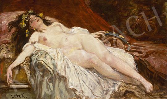  Lotz Károly - Álom (Alvó Bacchánsnő) festménye