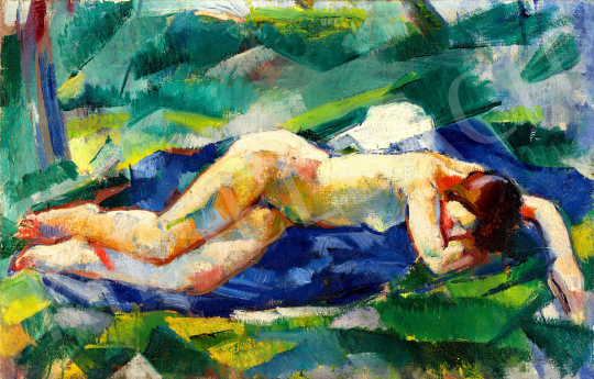 Mattioni, Eszter (Hollósné, Hollós Mattioni E - Reclining Nude in Open Air, c. 1929 | 69th auction auction / 5 Lot