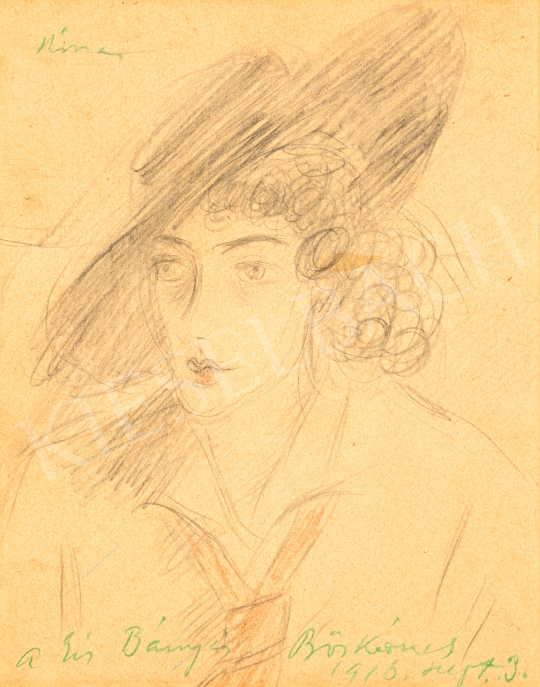 Rippl-Rónai József - Fiatal nő kalapban (Zorka), 1916 | 69. aukció aukció / 22 tétel