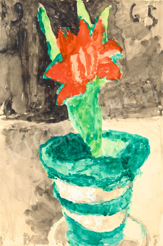  Ferenczy, Béni - Red Flower in a Pot, 1965 | 69th auction auction / 49 Lot