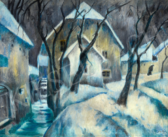 Schadl, János - Rooftops Covered in Snow (Tata-Tóváros), 1920s | 69th auction auction / 65 Lot
