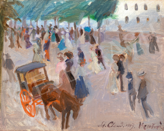 Vesztróczy Manó - Nagyvárosi forgatag (St. Cloud, Párizs), 1907 | 69. aukció aukció / 81 tétel