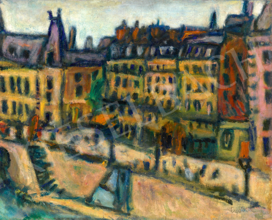  Czóbel Béla - Párizsi Szajna-part (Quai St. Michel), 1925 | 69. aukció aukció / 82 tétel