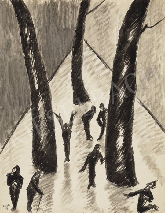 Schadl, János - Figures on the Path, 1918 | 69th auction auction / 98 Lot