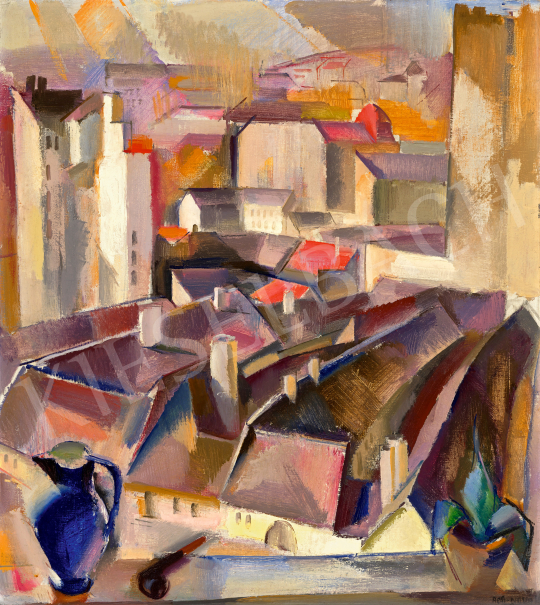 Aba-Novák Vilmos - Kilátás az ablakomból, 1928 | 69. aukció aukció / 123 tétel