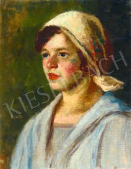  Koszta, József - Young Girl with Blue Eyes (Little Anna) 