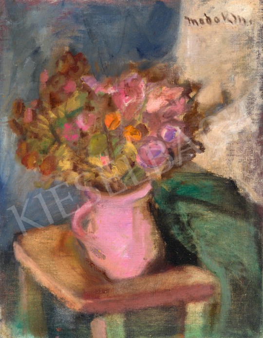  Modok Mária - Rózsaszín virágcsokor | 69. aukció aukció / 162 tétel