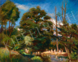  Boldizsár, István - Nagybánya River Bank with Bathers, 1925 