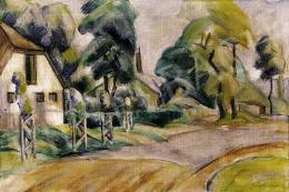  Unknown painter, about 1930 - Road with Deep Green Trees 