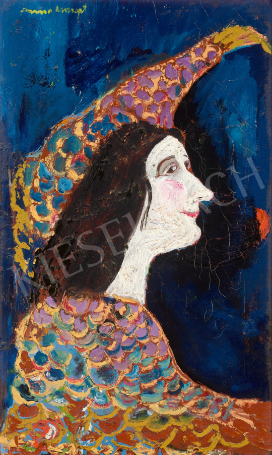  Anna, Margit - Lady with Blue Background (Erzsébet Bathory), 1979 | 69th auction auction / 222 Lot