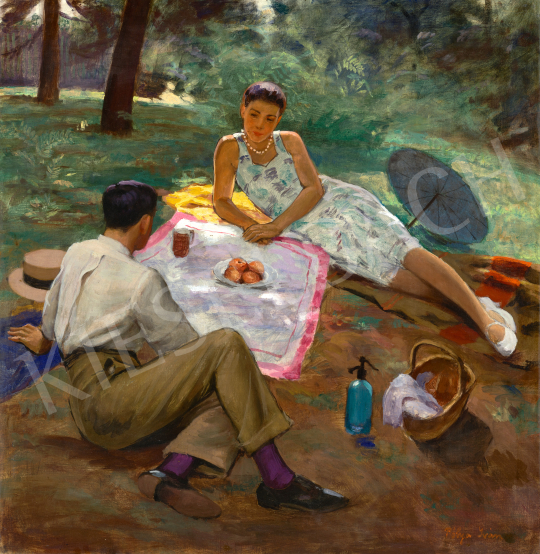 Pólya, Iván - Outdoor Picnic (Date, Love) | 69th auction auction / 229 Lot