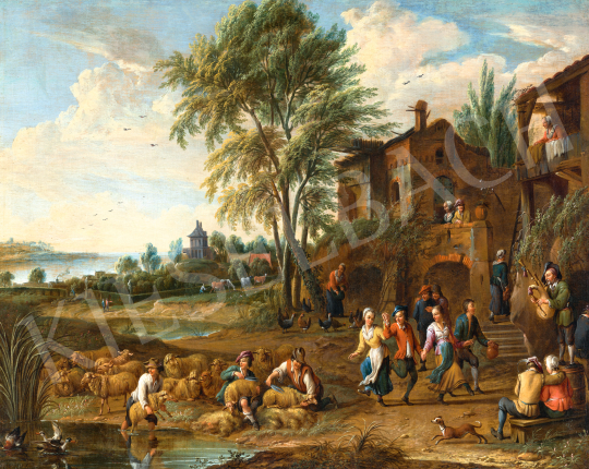  Alexander van Bredael - Életkép (Tavaszünnep) | 69. aukció aukció / 232 tétel