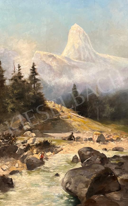 For sale Unknown painter - River with mountains in the background 's painting