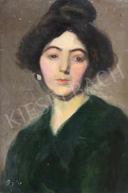 Ismeretlen festő - Elegáns hölgy portréja 