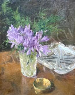  Benkhard, Ágost - Flowers in a glass cup 1955 