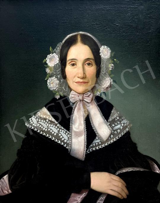 Eladó Ismeretlen festő - Hölgy rózsás főkötővel festménye