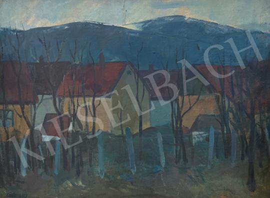 Eladó Kántor Lajos - Házak a hegyen 1966 festménye