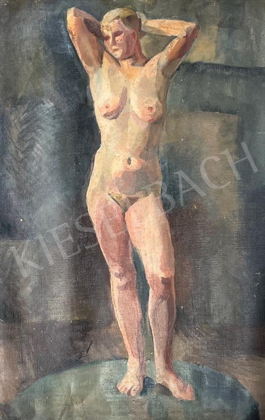  Klein, Ferenc - Standing female nude in studio painting