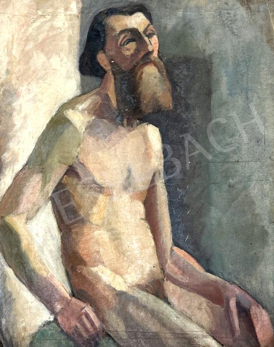 Eladó  Klein Ferenc - Szakállas férfi félakt  festménye