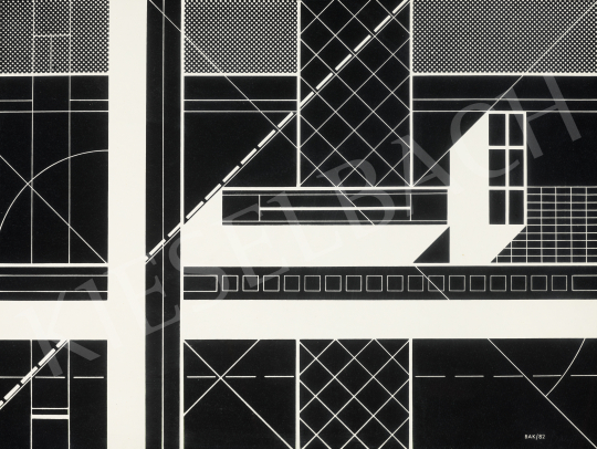 Bak Imre - Geometrikus kalligráfia, 1982 | 1. Kortárs Aukció aukció / 8 tétel