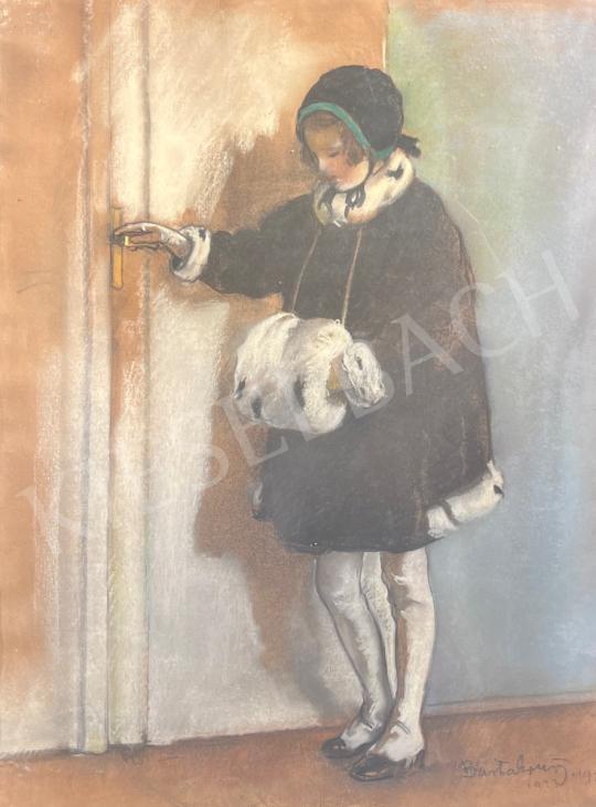 Barta Ernő - Kislány enteriőrben 1923 festménye
