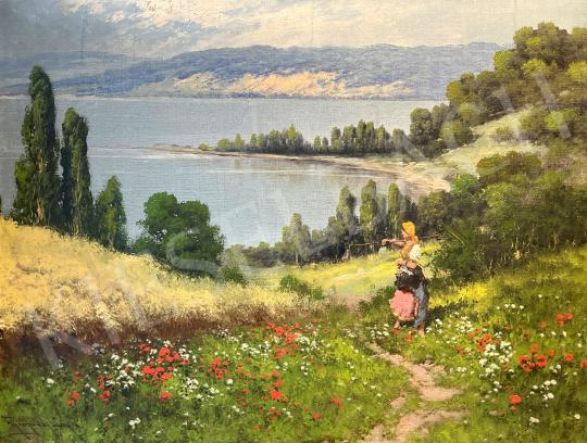 Neogrády, László - View of the Balaton coast painting