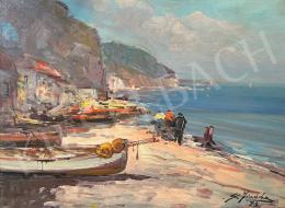 Unknown painter - Beach with fishing boats 