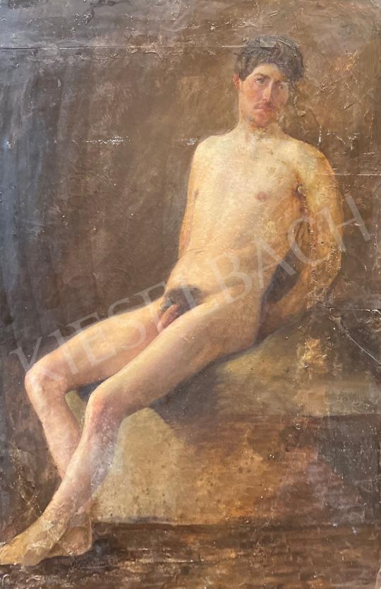 Eladó Ismeretlen festő - Férfi akt műteremben festménye