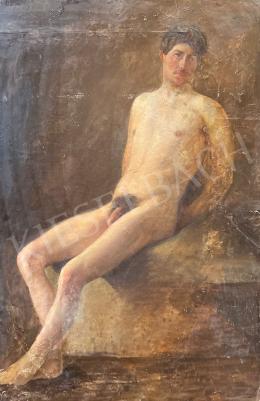 Unknown painter - Male nude in studio 