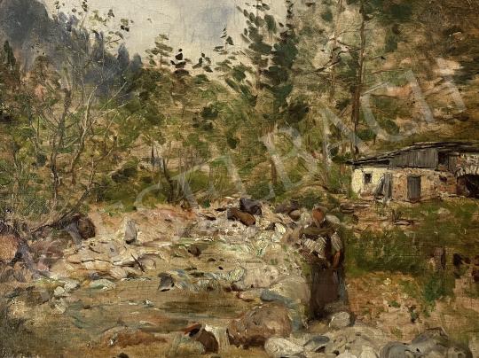 For sale Bruck, Lajos - On the bank of a stream 's painting