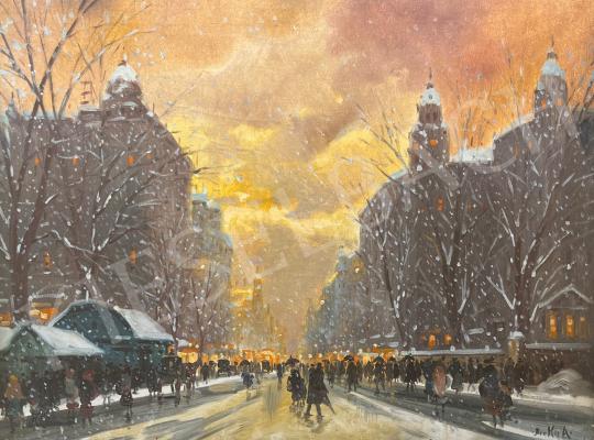 For sale  Berkes, Antal -  Budapest in winter 's painting