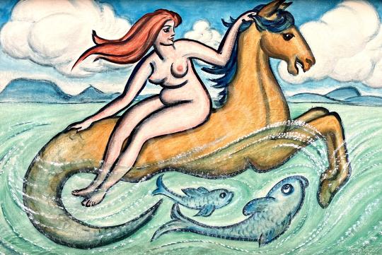 A. Tóth, Sándor - Mermaid 1976  painting
