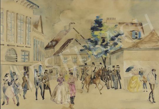 Eladó  Szecskó Tamás  - Kisvárosi sétatér, 1941 festménye