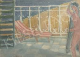 Halász Szabó, Sándor - On a summer day, on the terrace, 1958 