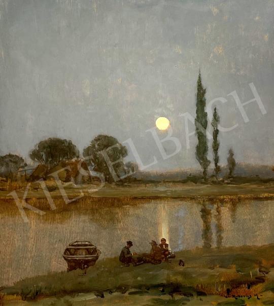 Eladó Rubovics Márk - Holdfényes folyópart  festménye