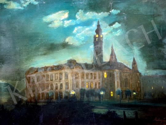 Eladó  Medvey Lajos - Győr (Éjszakai fények) 1912 festménye