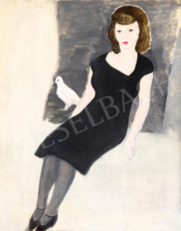 Vaszkó, Ödön - Art Deco Girl with White Dove 