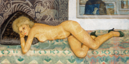  Czene, Béla jr. - Reclining Nude in Retro Enterior, 1986 