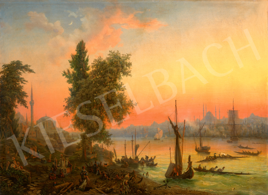  Auguste Etienne Francois Mayer - Ortaköy Mosque on the Bank of Bosporus in Istambul | 70th auction auction / 59 Lot