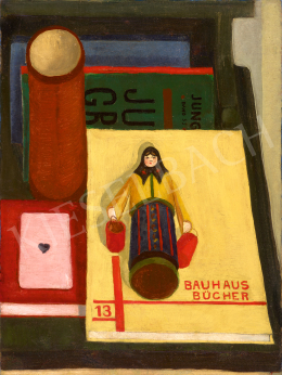 Dési Huber István - Csendélet Bauhaus-könyvvel, 1930 körül 
