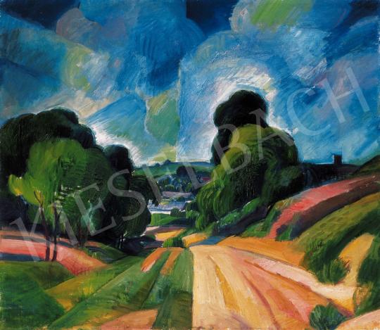  Kmetty, János - Hilly Landscape with Rays of Light and Houses | 22. Auction auction / 38 Lot