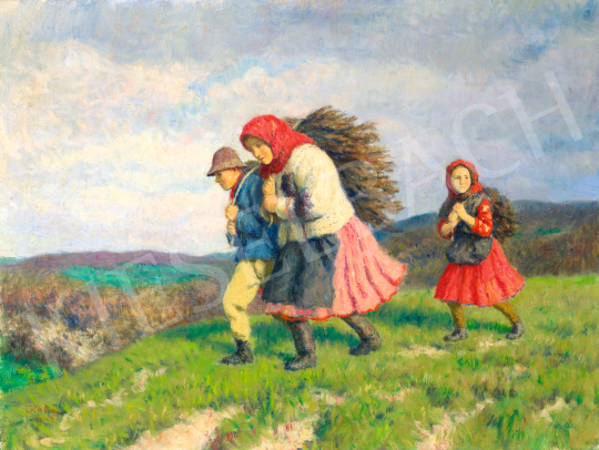  Glatz, Oszkár - Girls Gathering Brushwood, 1948 | 70th auction auction / 138 Lot