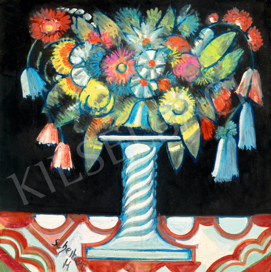  Scheiber Hugó - Art deco virágcsendélet, 1930 körül | 70. aukció aukció / 163 tétel