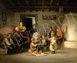 Böhm, Pál - Family Scene, 1890 